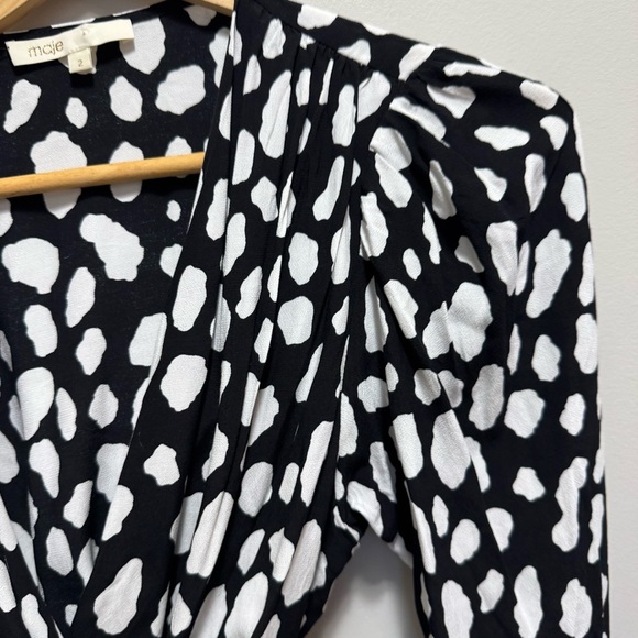 Maje Losimio Wrap Top Size 2= Size Medium - Picture 5 of 14